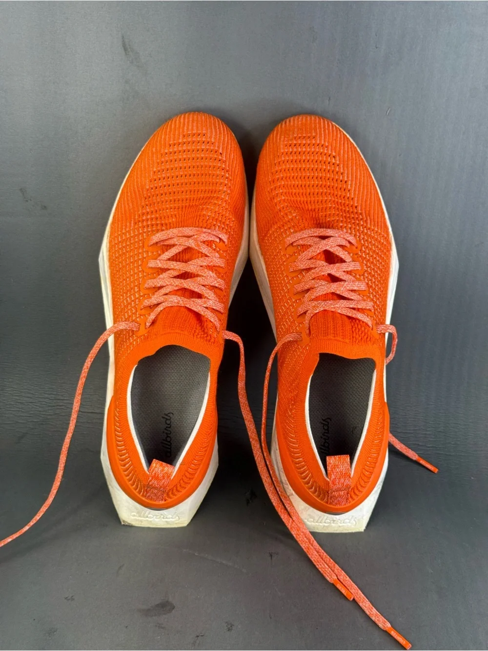 Allbirds Tree Flyer bright orange athletic sneaker shoes men’s size 11.5